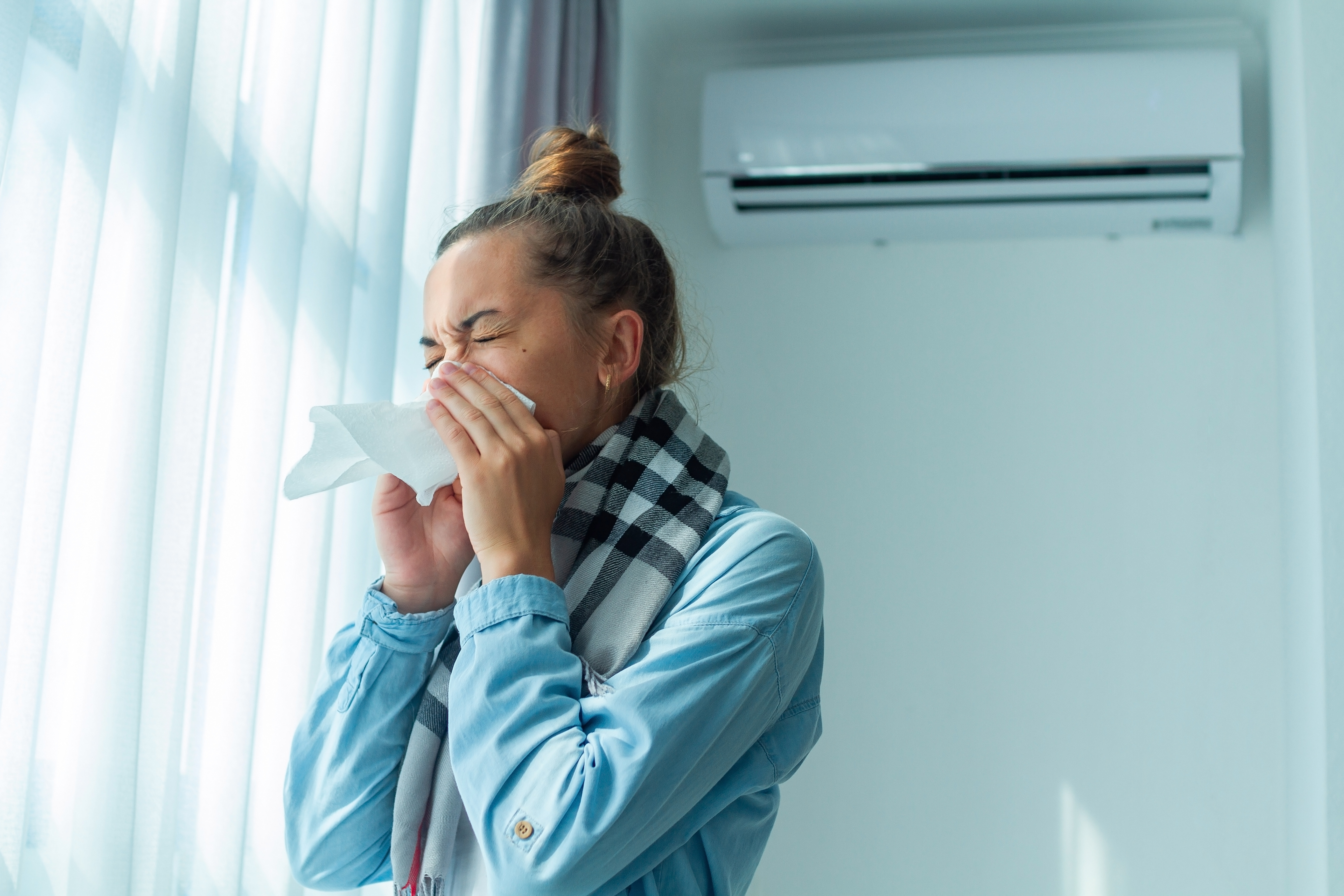 Sneezing caused by low indoor air quality